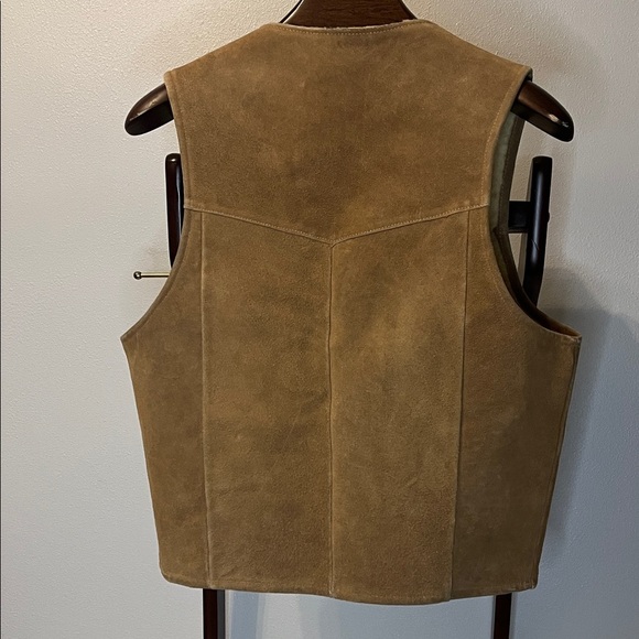 Vintage Leather Vest size medium Sherpa Lined 4 Button Jo O Kay Size M - Picture 7 of 14